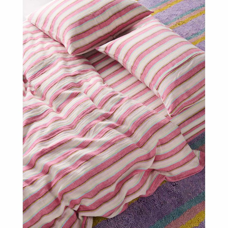 Kip&Co Rose Water Stripe Linen European Pillowcases 2P Set image number 1